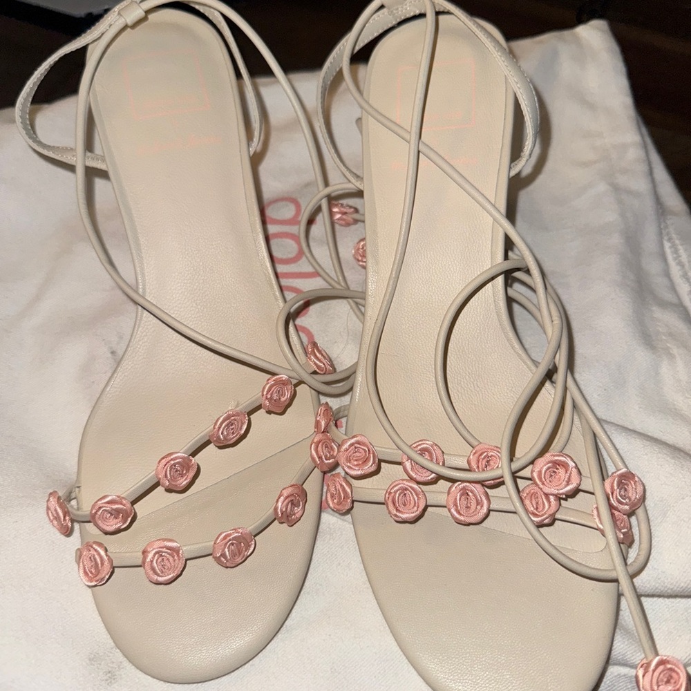 Dolce Vita x For Love and Lemons Pink Rose Strappy Heels